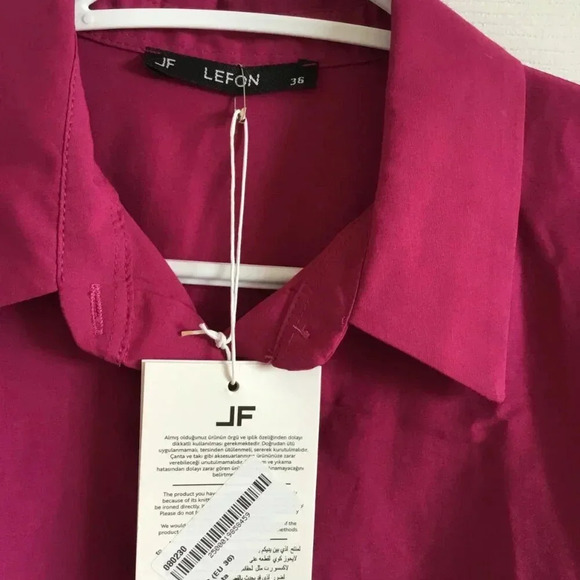 Magenta Belted Back Cotton Shirt  100% Cotton Long sleeves Sz (EU 36| US 4) - Picture 9 of 11